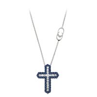 Collana Chimento Donna Croci in Oro bianco Zaffiro 0.84 Ct 1G06128HH5450 - 1G06128HH5450